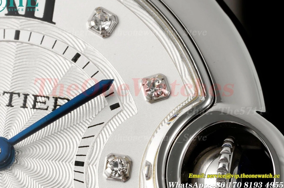 Dia 3KF SS Ballon Bleu 33mm Cartier Wht A076 Ladies SS De 0512
